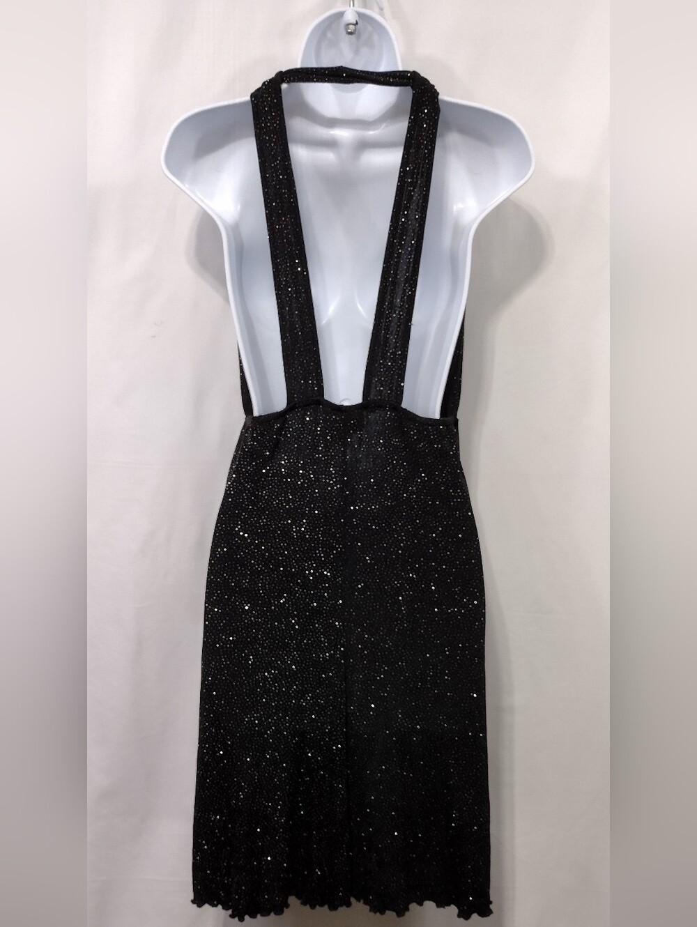 Styleworks Sparkle V-Neck Dress Women's 12 Black Party Retro Y2K 90s Romantic - Picture 4 of 7